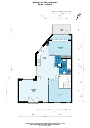 Floorplan - Blasiusstraat 142-1, 1091 CZ Amsterdam